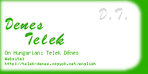 denes telek business card